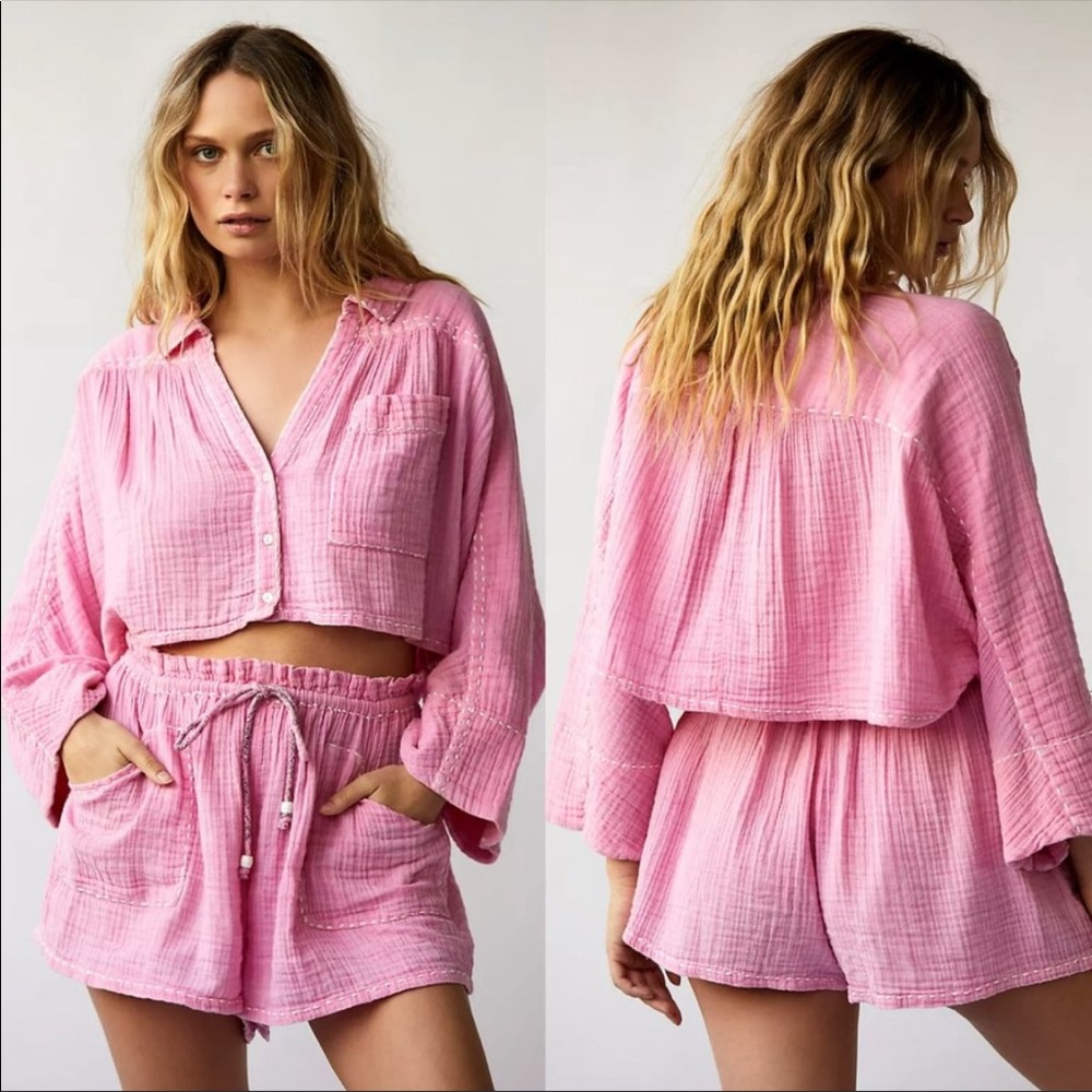 Free People Elora Set in Bubblegum